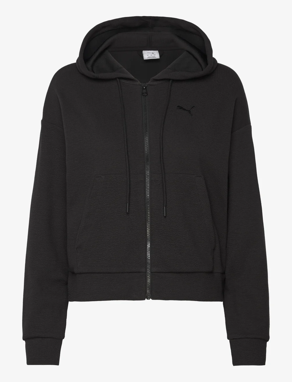 PUMA - HER Comfort Crop Full-Zip Hoodie - sweatshirts - puma black - 0