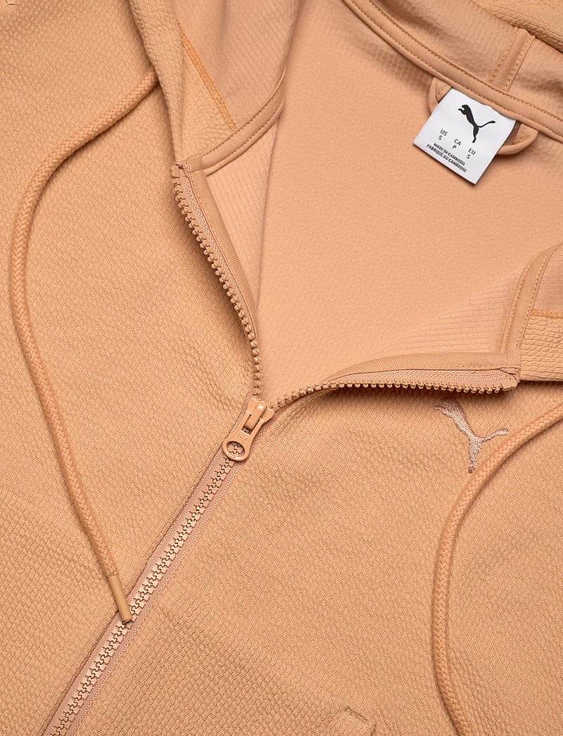 PUMA - HER Comfort Crop Full-Zip Hoodie - dressipluusid ja pusad - warm beige - 2