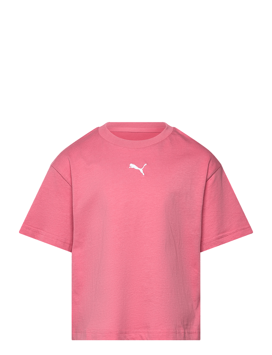 PUMA - ESS Centered Cat Logo Boxy Tee G - sporditopid - wild pink - 0
