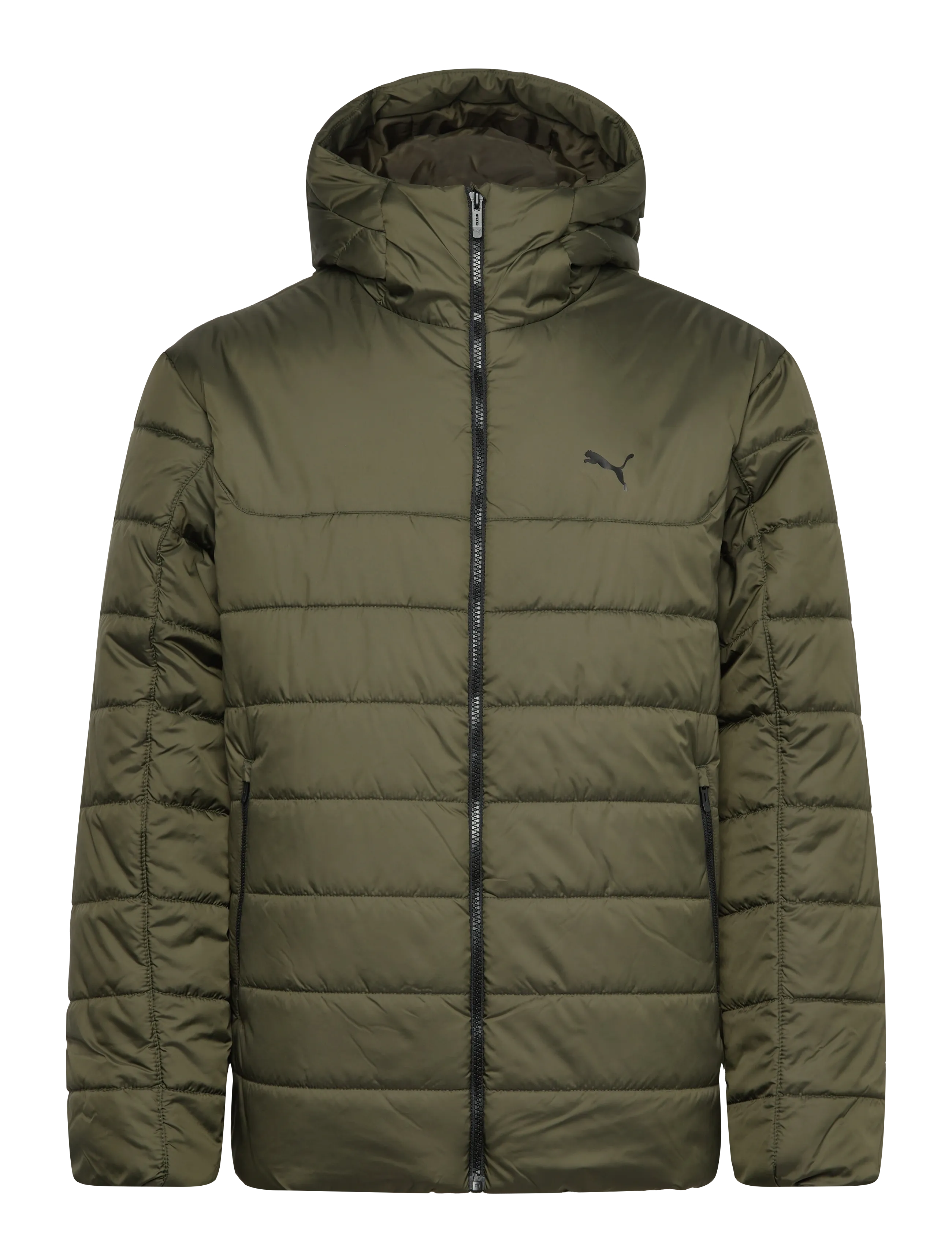 PUMA Ess Hooded Padded Jacket, M, Khaki green, Sport Jackets > Sport Padded Jackets, Herre