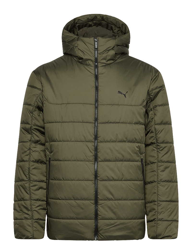 PUMA - ESS Hooded Padded Jacket - daunenjacken - dark olive - 0