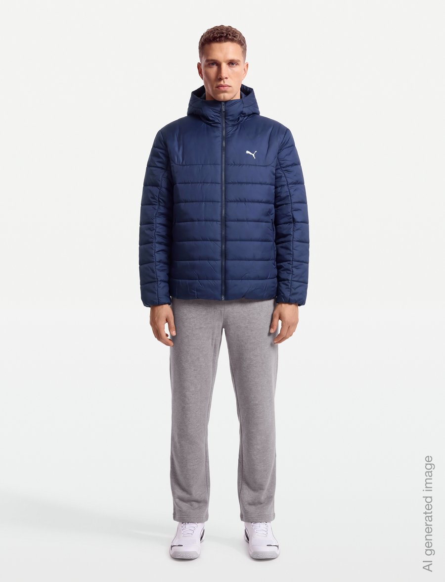 PUMA - ESS Hooded Padded Jacket - down jackets - puma navy - 0