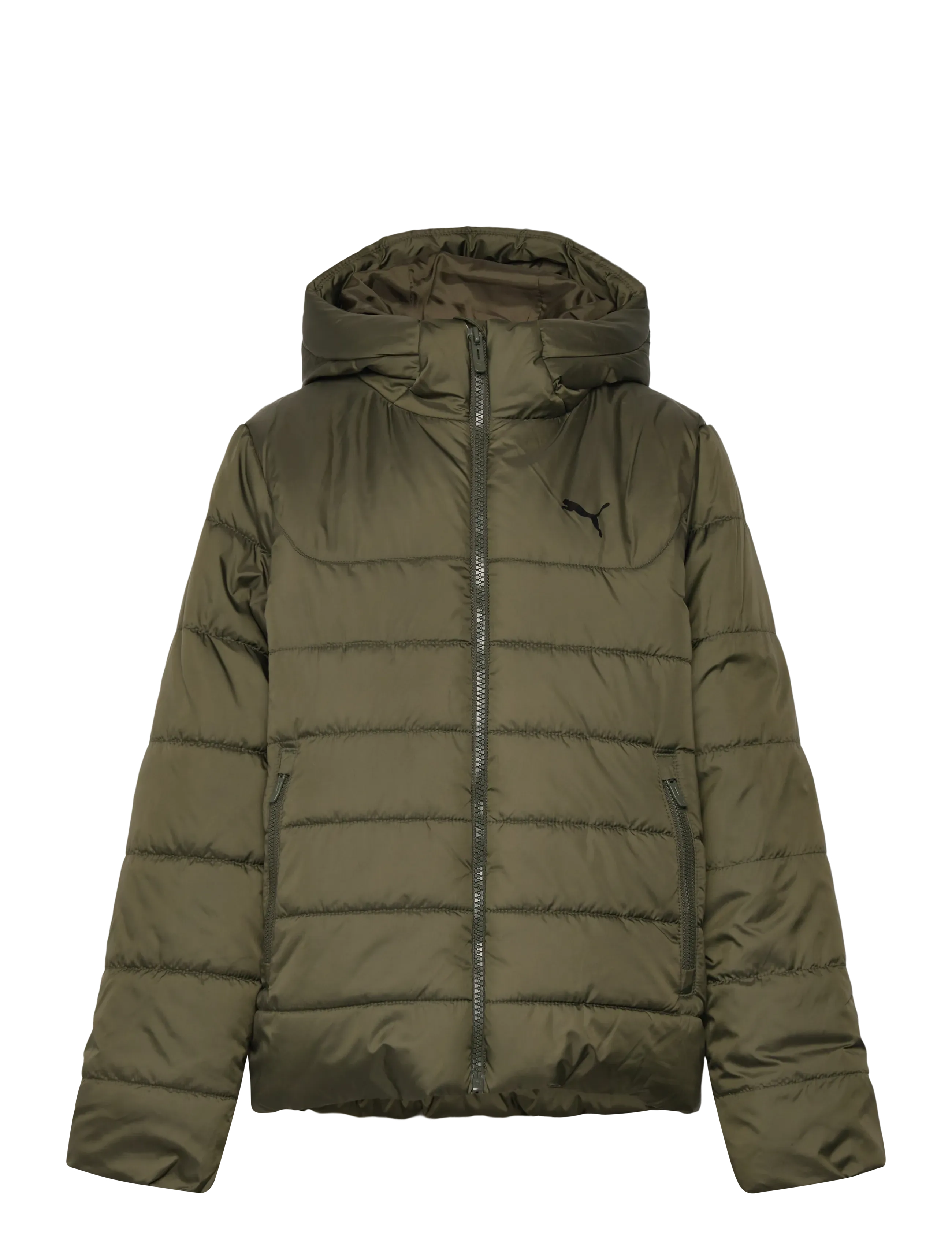 PUMA Ess Hooded Padded Jacket, 152, Jackets & Coats, Khakigrün - Puffer Padded, Kinder