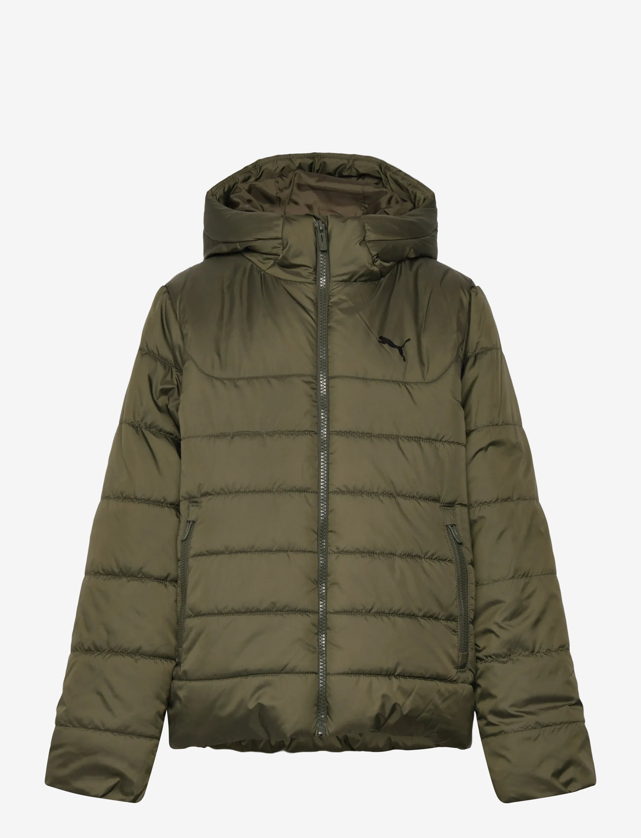 PUMA - ESS Hooded Padded Jacket - sooja isolatsiooniga jakid - dark olive - 0