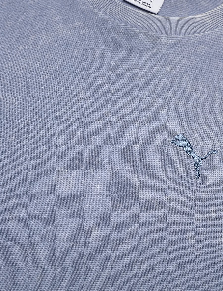 PUMA - ESS ELEVATED Relaxed Wash Tee - clothing - cool blue - 2