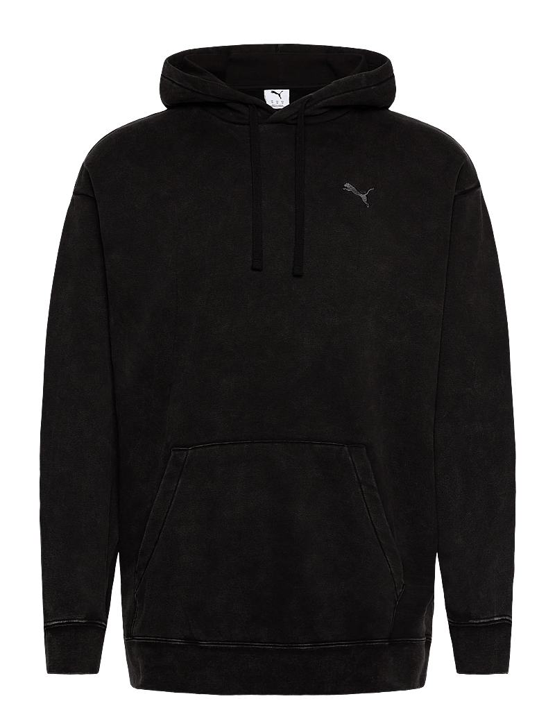PUMA - ESS ELEVATED Relaxed Wash Hoodie FL - huvtröjor - puma black - 0