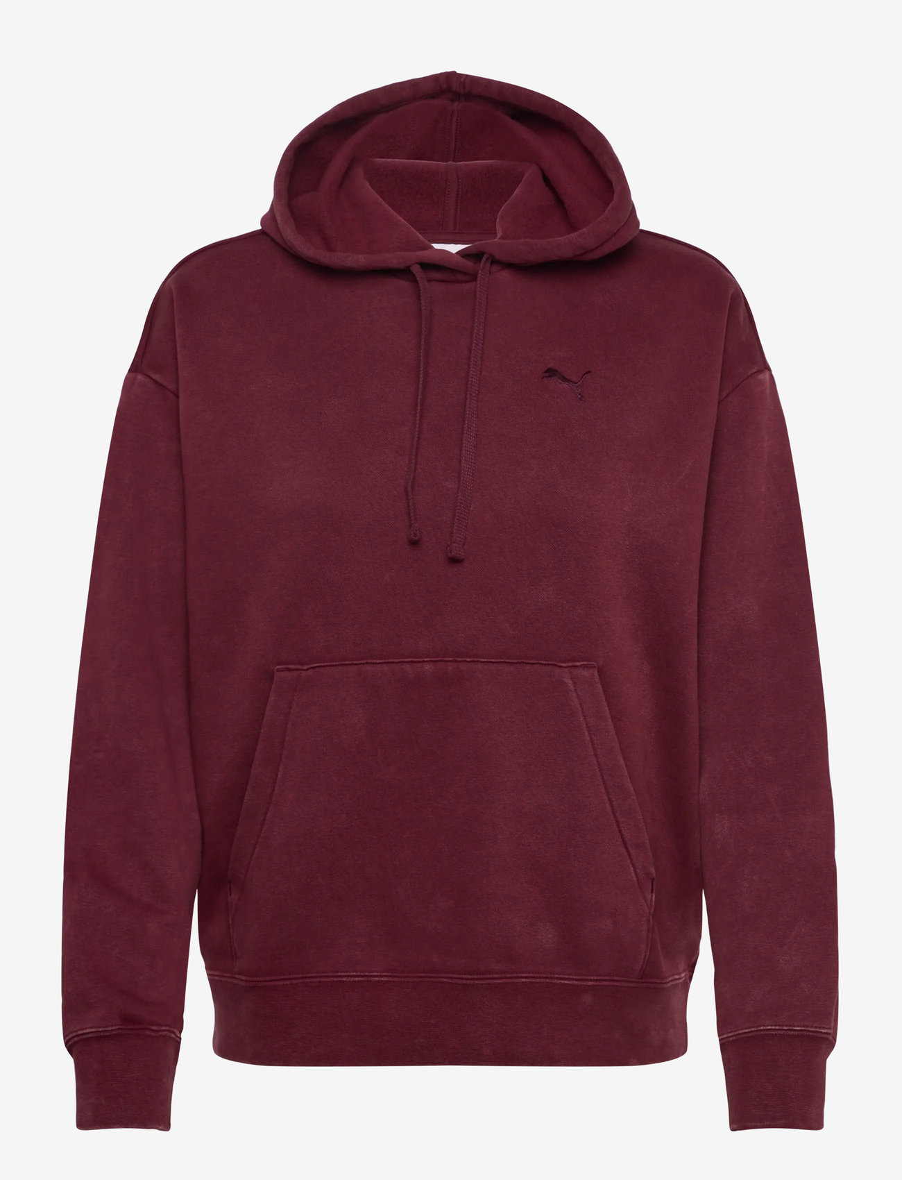 PUMA - ESS ELEVATED Relaxed Wash Hoodie FL - tops - ruby shimmer - 0