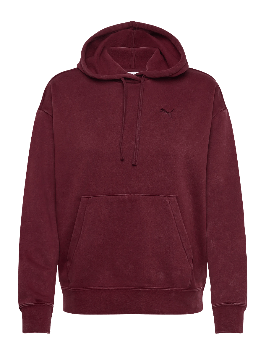 PUMA - ESS ELEVATED Relaxed Wash Hoodie FL - kapuutsiga dressipluusid - ruby shimmer - 0