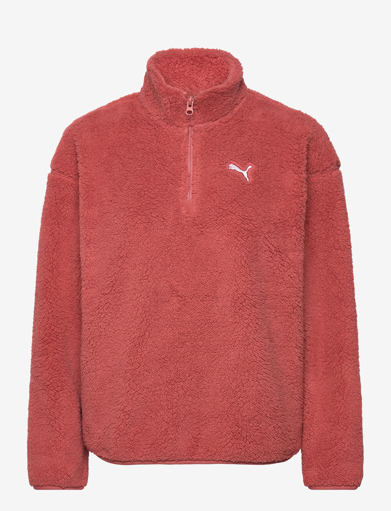 PUMA - ESS ELEVATED Comfort Half-Zip Sherpa Crew - alussärgid - exotic red - 0