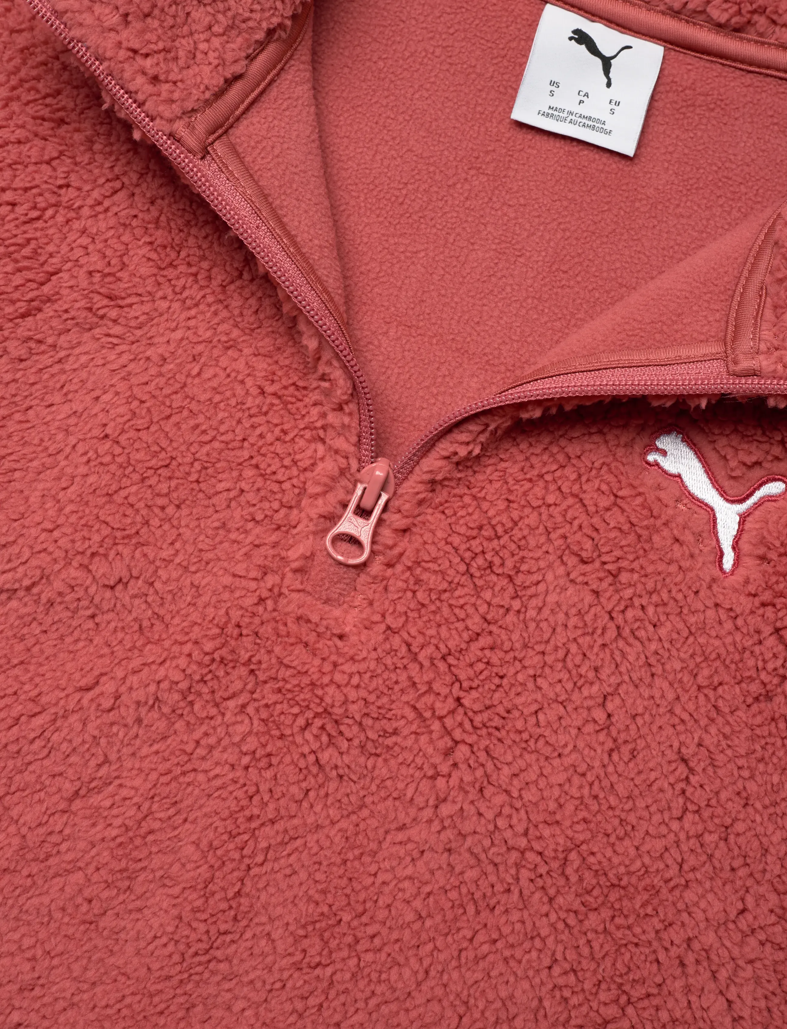 PUMA - ESS ELEVATED Comfort Half-Zip Sherpa Crew - Överdelar - exotic red - 2