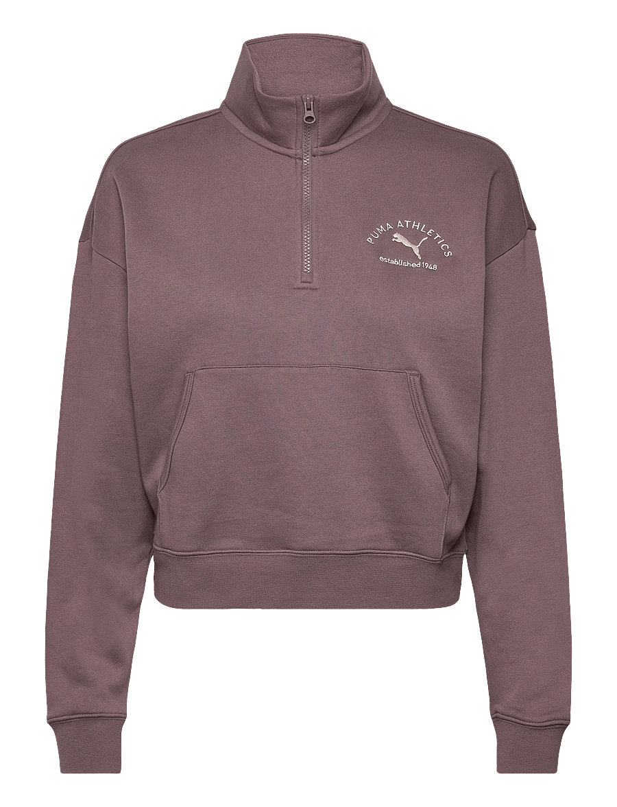 PUMA - PUMA CLASS Comfort Half-Zip Short Crew FL - dressipluusid ja pusad - raisin - 0