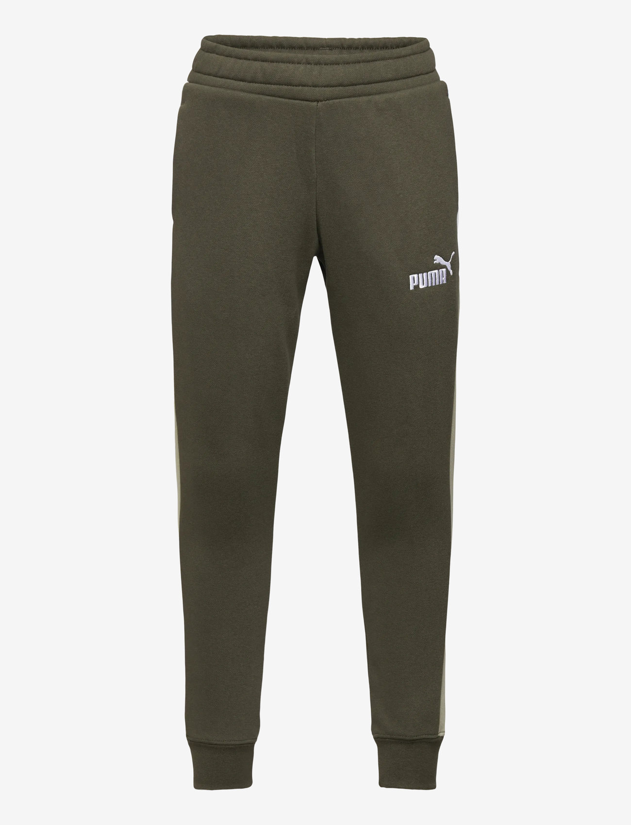 PUMA - ESS BLOCK Sweatpants FL B - herbstliche kleidung - dark olive - 0