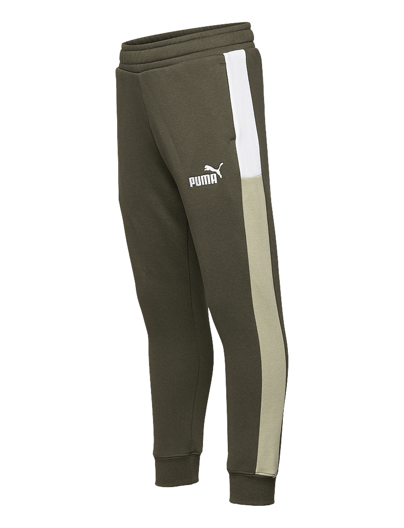 PUMA - ESS BLOCK Sweatpants FL B - sportiska stila bikses - dark olive - 2