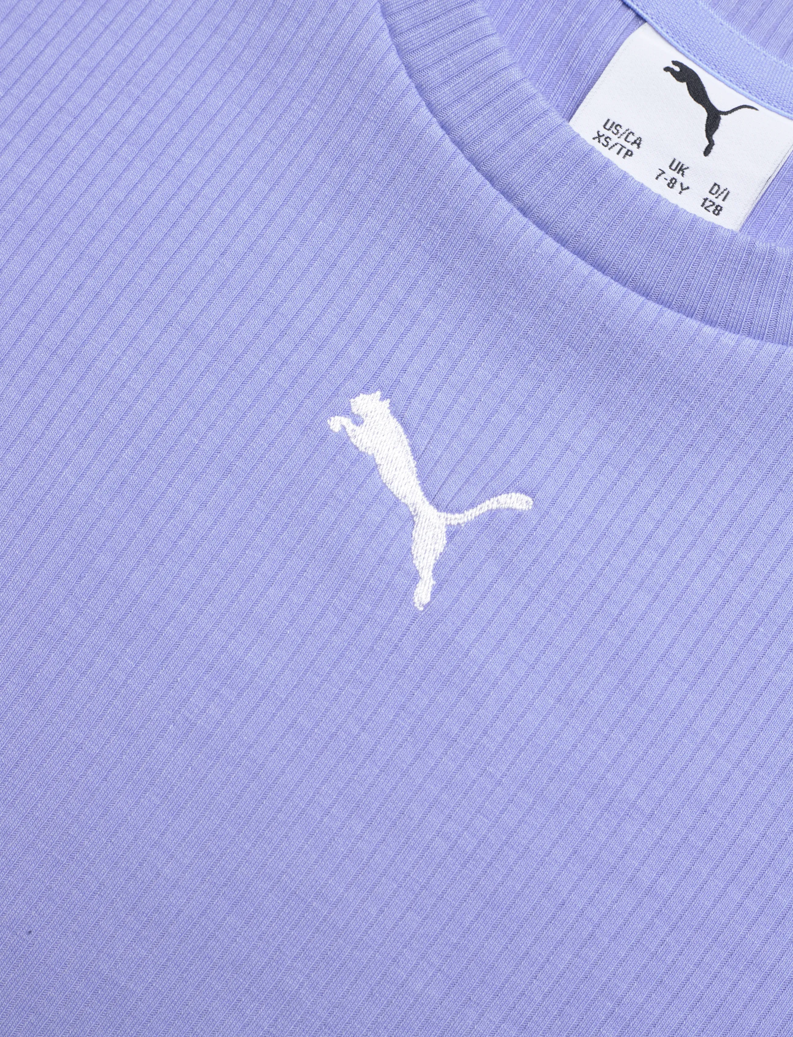 PUMA - ESS ELEVATED Rib Slim Tee G - spordisärgid - intense lavender - 2