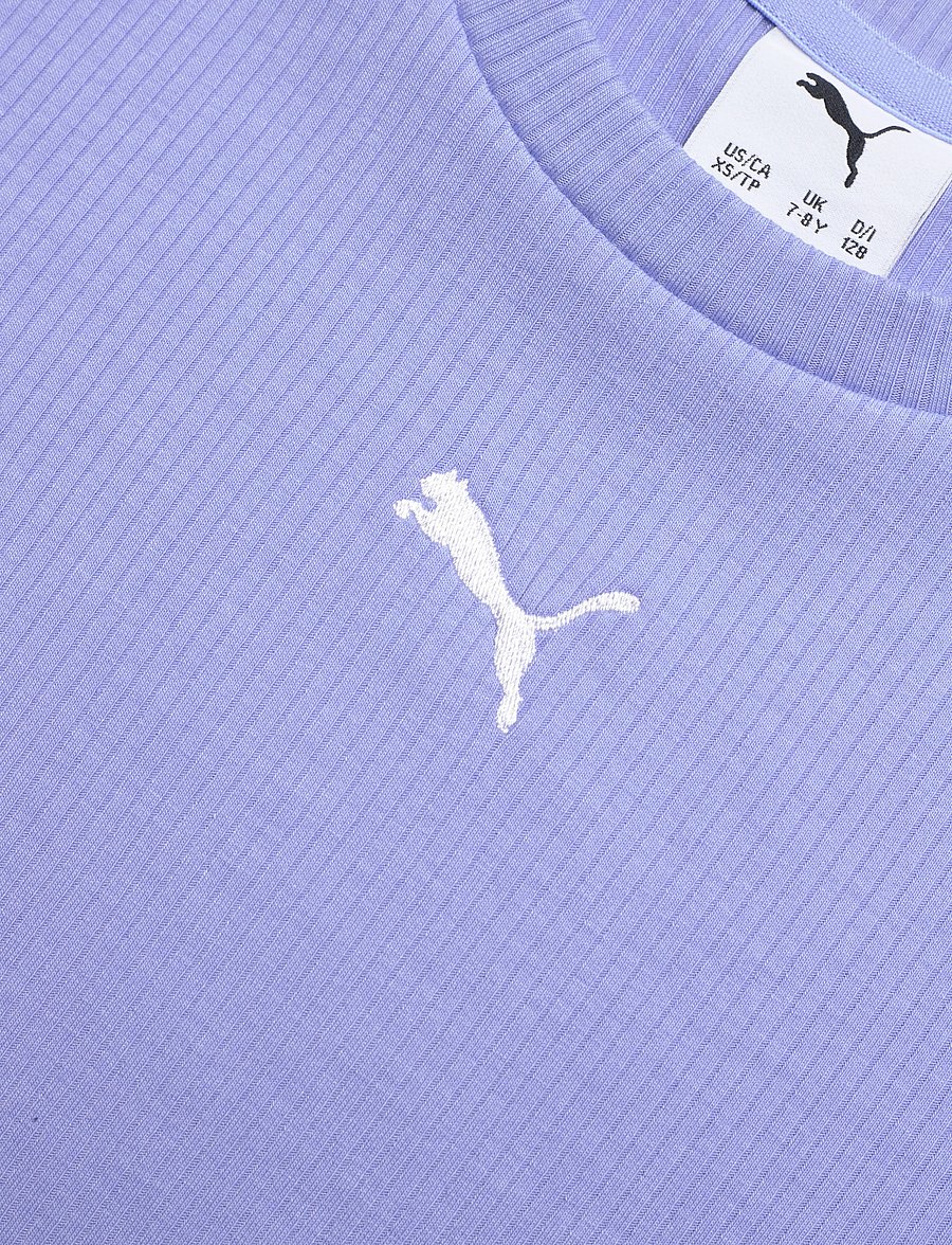 PUMA - ESS ELEVATED Rib Slim Tee G - sporditopid - intense lavender - 2