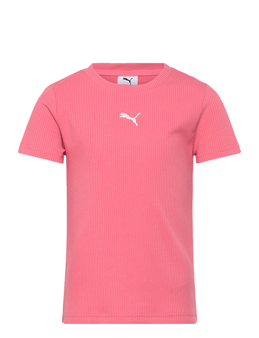 PUMA - ESS ELEVATED Rib Slim Tee G - sportoberteile - wild pink - 0
