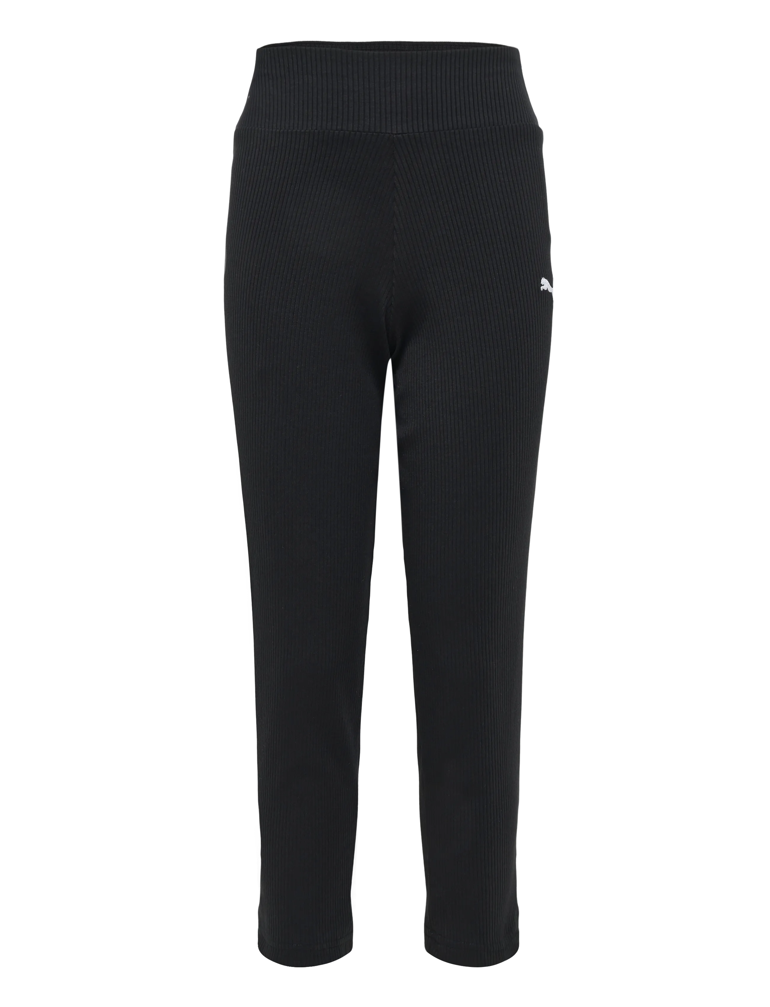 PUMA ESS ELEVATED High Waist Straight Leg Rib Pants G - Jogginghosen - PUMA BLACK / black