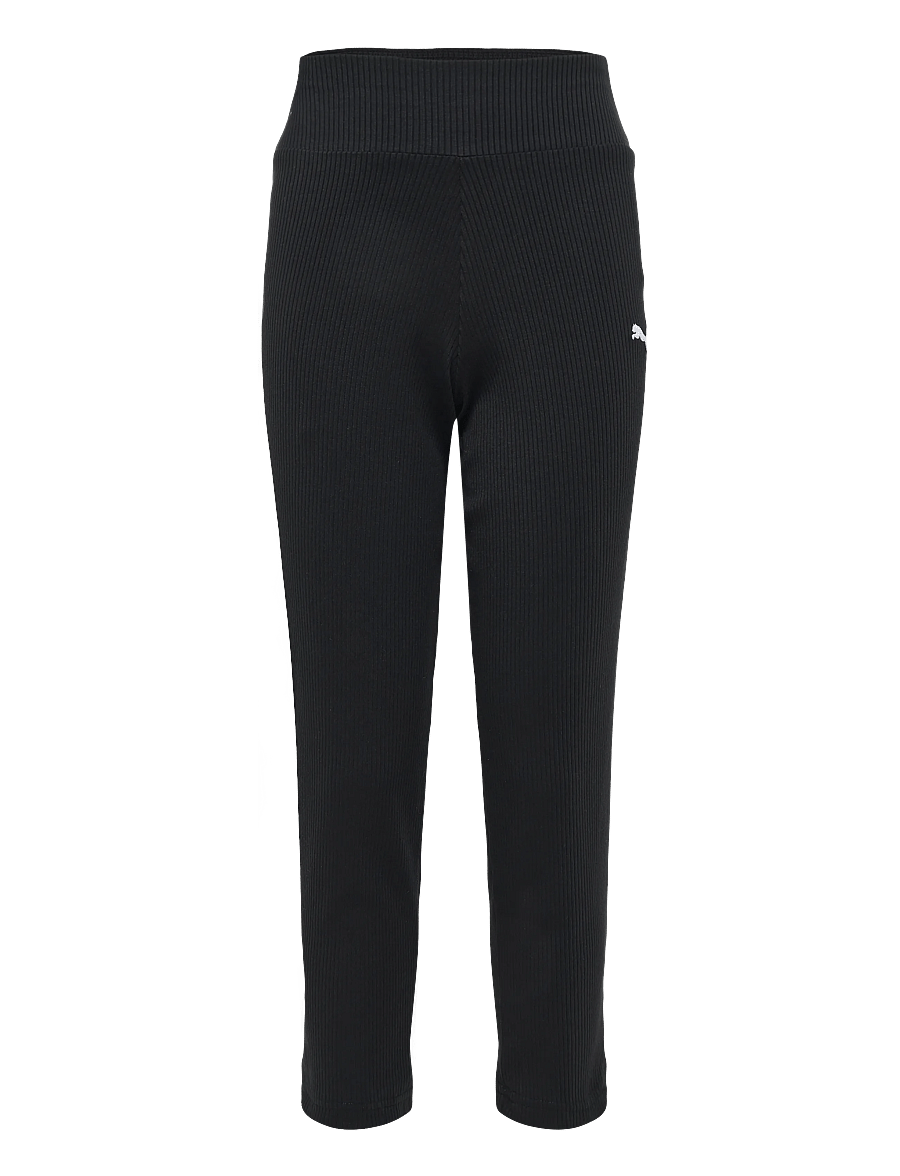 PUMA - ESS ELEVATED High Waist Straight Leg Rib Pants G - jogginghosen - puma black - 0