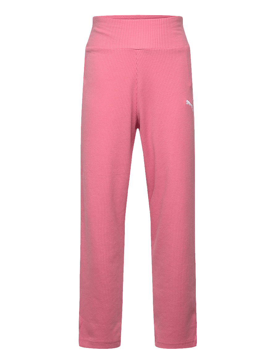 PUMA - ESS ELEVATED High Waist Straight Leg Rib Pants G - sweatpants - wild pink - 0