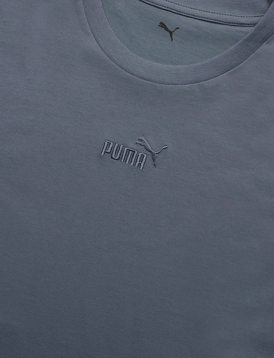 PUMA - ESS Small No.1 Logo centered Tee - tops & t-shirts - evening blue - 2