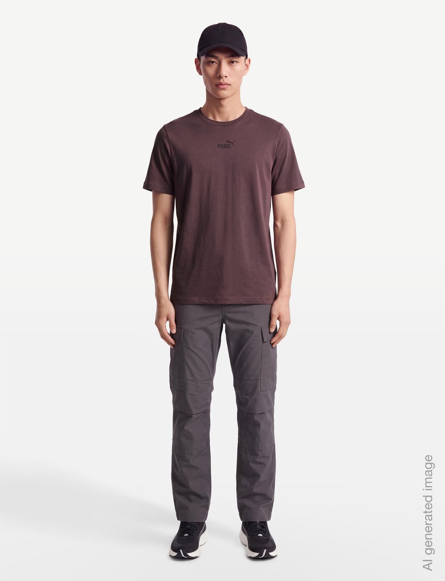 PUMA - ESS Small No.1 Logo centered Tee - t-shirts - rich cocoa - 0