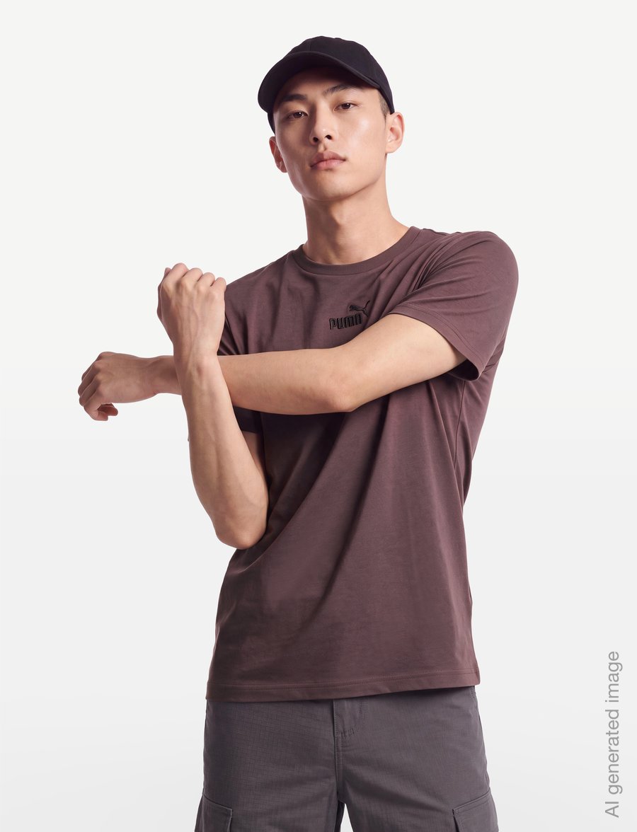 PUMA - ESS Small No.1 Logo centered Tee - t-shirts - rich cocoa - 3