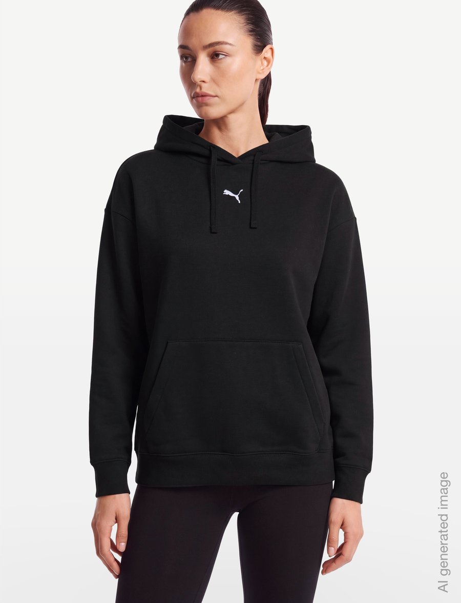 PUMA - ESS Centered Cat Logo Relaxed Hoodie FL - sweatshirts - puma black - 3