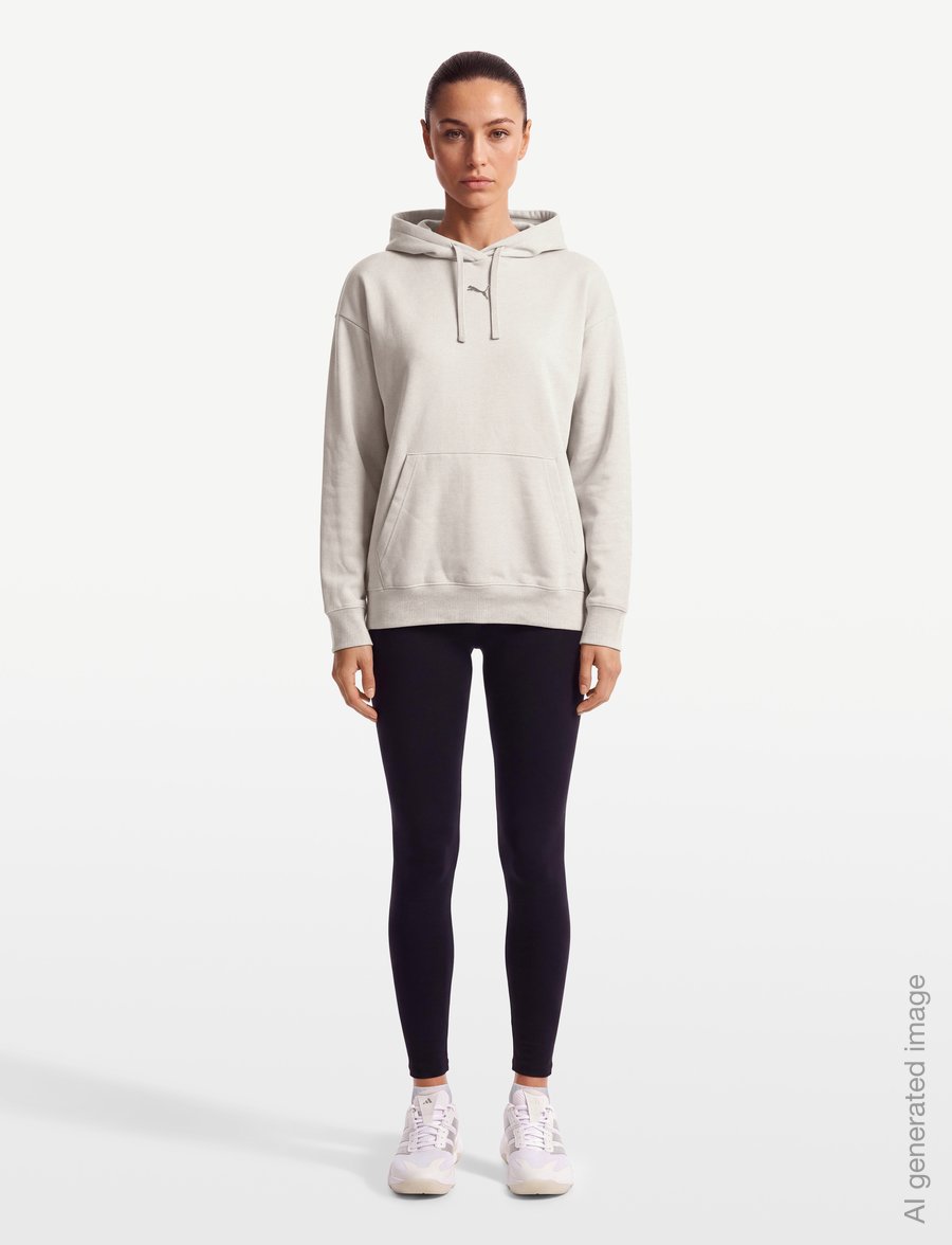PUMA - ESS Centered Cat Logo Relaxed Hoodie FL - peysur - silver fog - 0