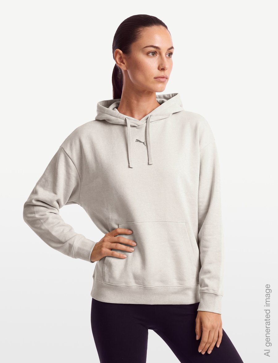 PUMA - ESS Centered Cat Logo Relaxed Hoodie FL - peysur - silver fog - 3