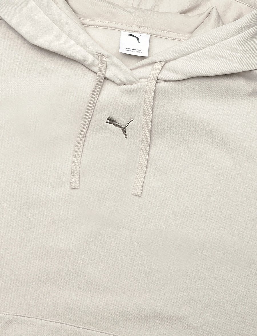 PUMA - ESS Centered Cat Logo Relaxed Hoodie FL - huvtröjor - silver fog - 2
