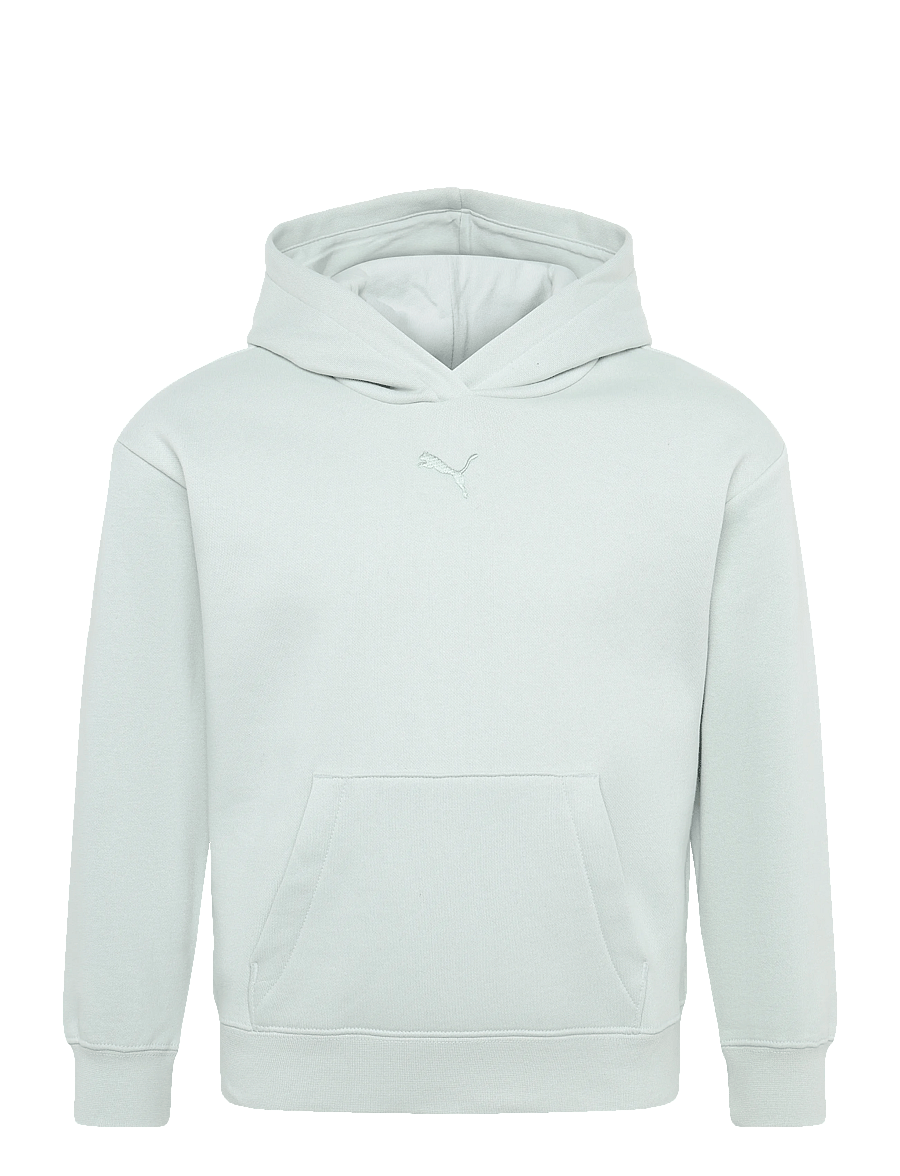 PUMA - ESS Centered Cat Logo Relaxed Hoodie FL G - huvtröjor - creme de mint - 0