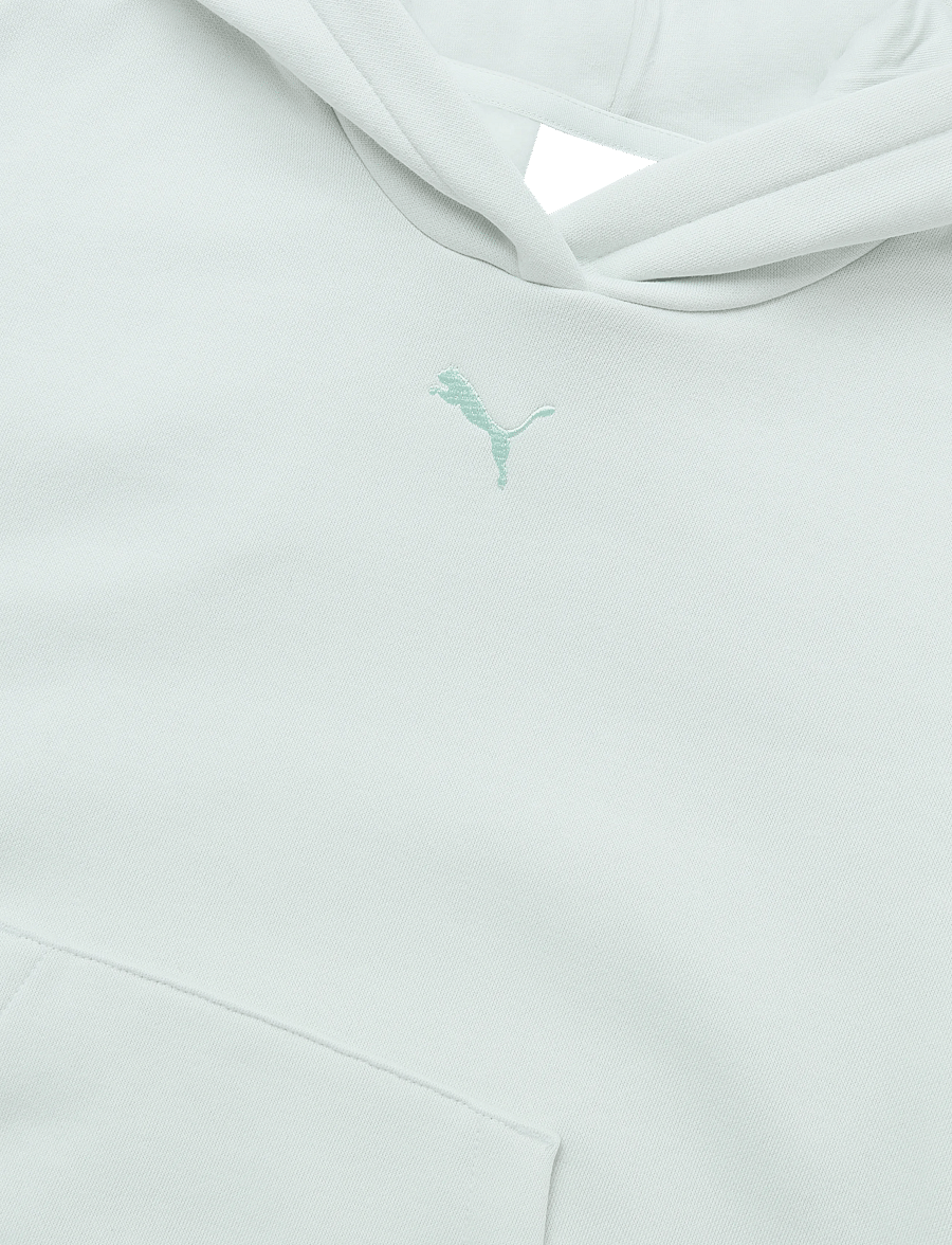 PUMA - ESS Centered Cat Logo Relaxed Hoodie FL G - huvtröjor - creme de mint - 2
