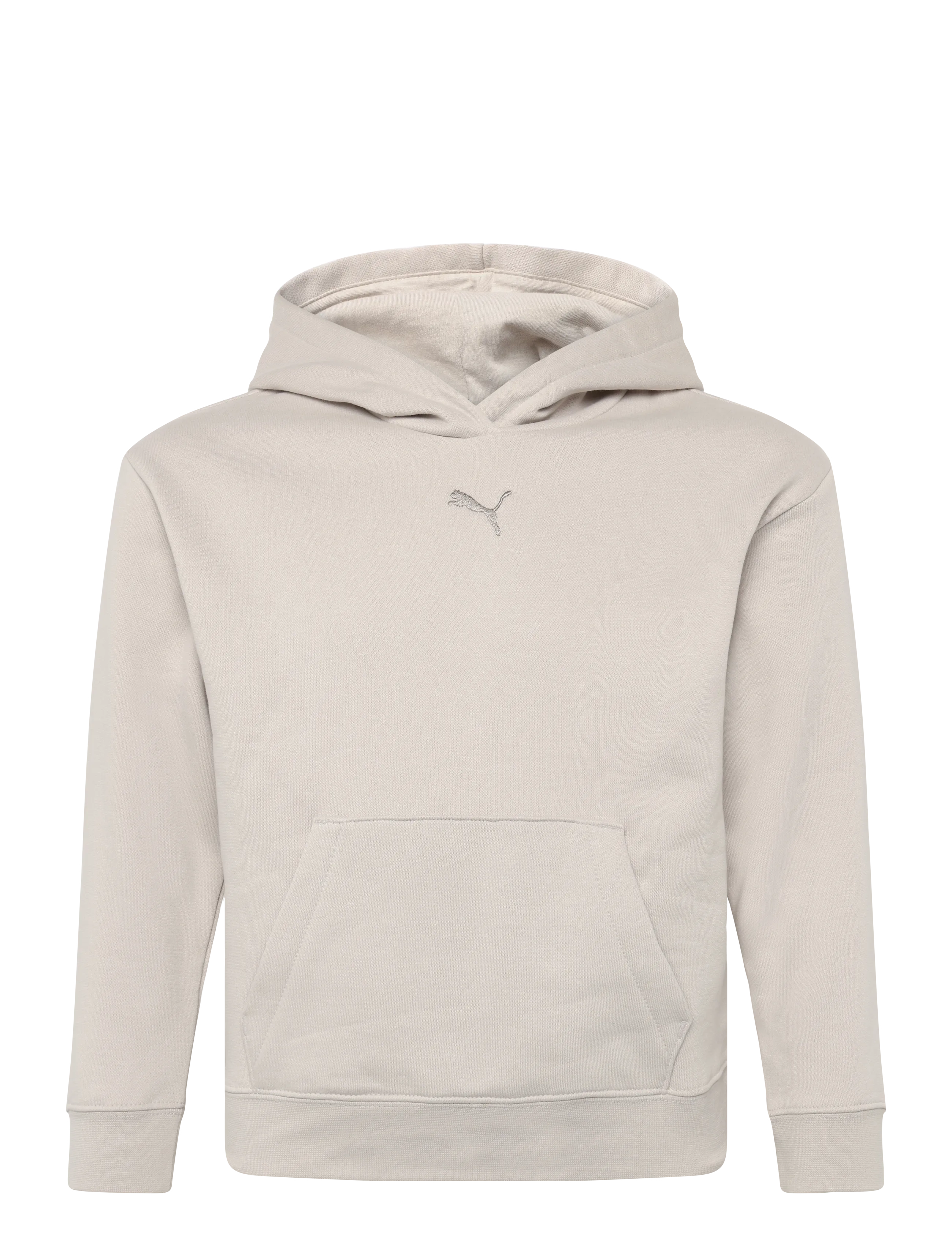 PUMA ESS Centered Cat Logo Relaxed Hoodie FL G - Sweatshirts & Kapuzenpullover - SILVER FOG / beige