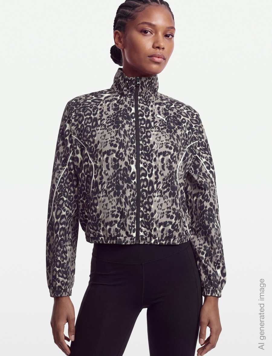 PUMA - PUMA SPORT ANIMAL Relaxed AOP Full-Zip Woven Jacket - vabaaja jakid - mouse gray - 3