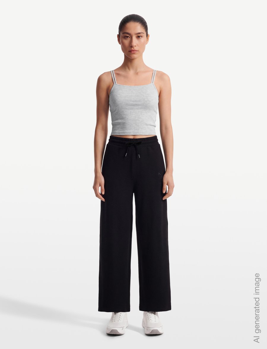 PUMA - PUMA CLASS Relaxed Wide Leg Pants - casual byxor - puma black - 0