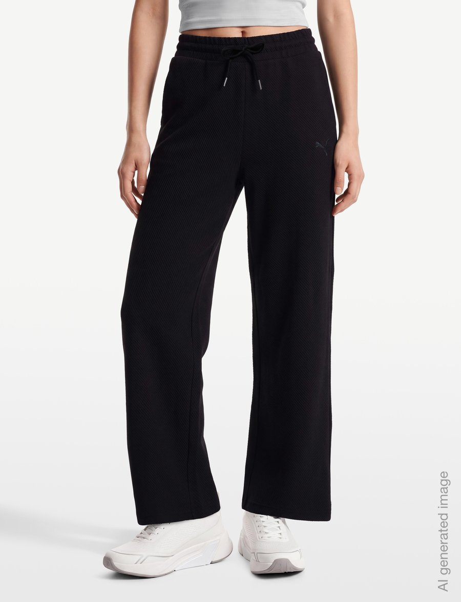 PUMA - PUMA CLASS Relaxed Wide Leg Pants - casual byxor - puma black - 3