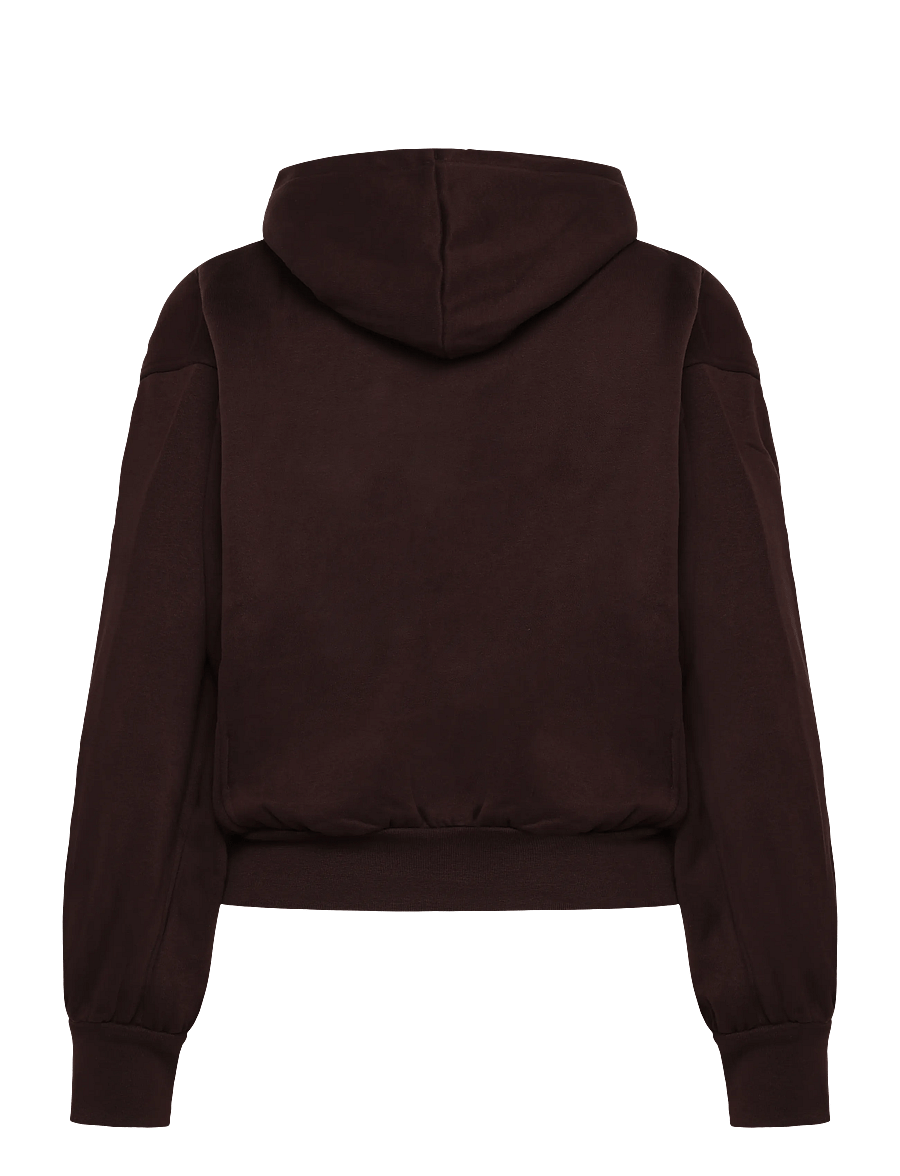 PUMA - HER Relaxed Hoodie FL - huvtröjor - chocolate fondue - 1
