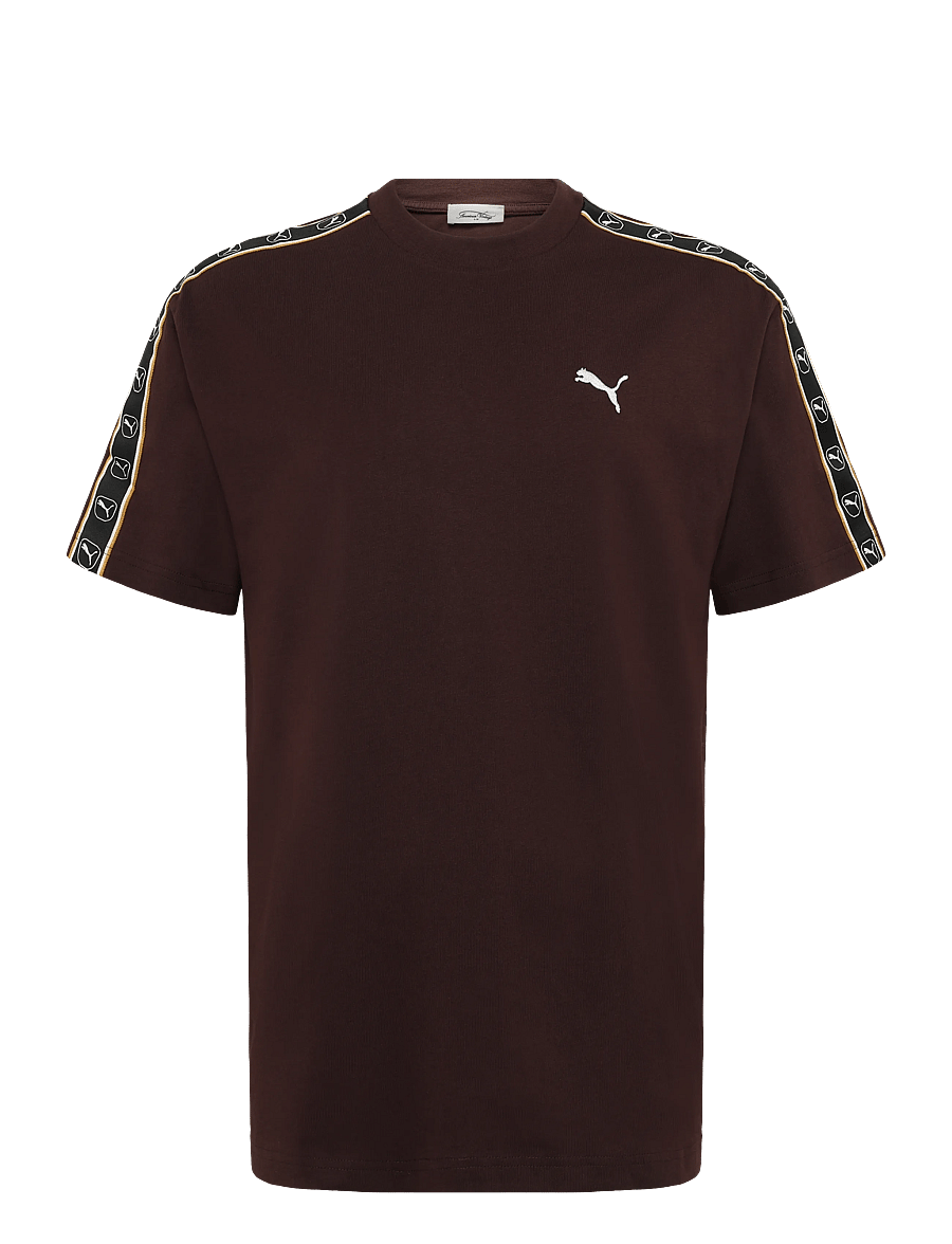 PUMA - ESS ELEVATED TAPE Relaxed Tee - oberteile & t-shirts - chocolate fondue - 0