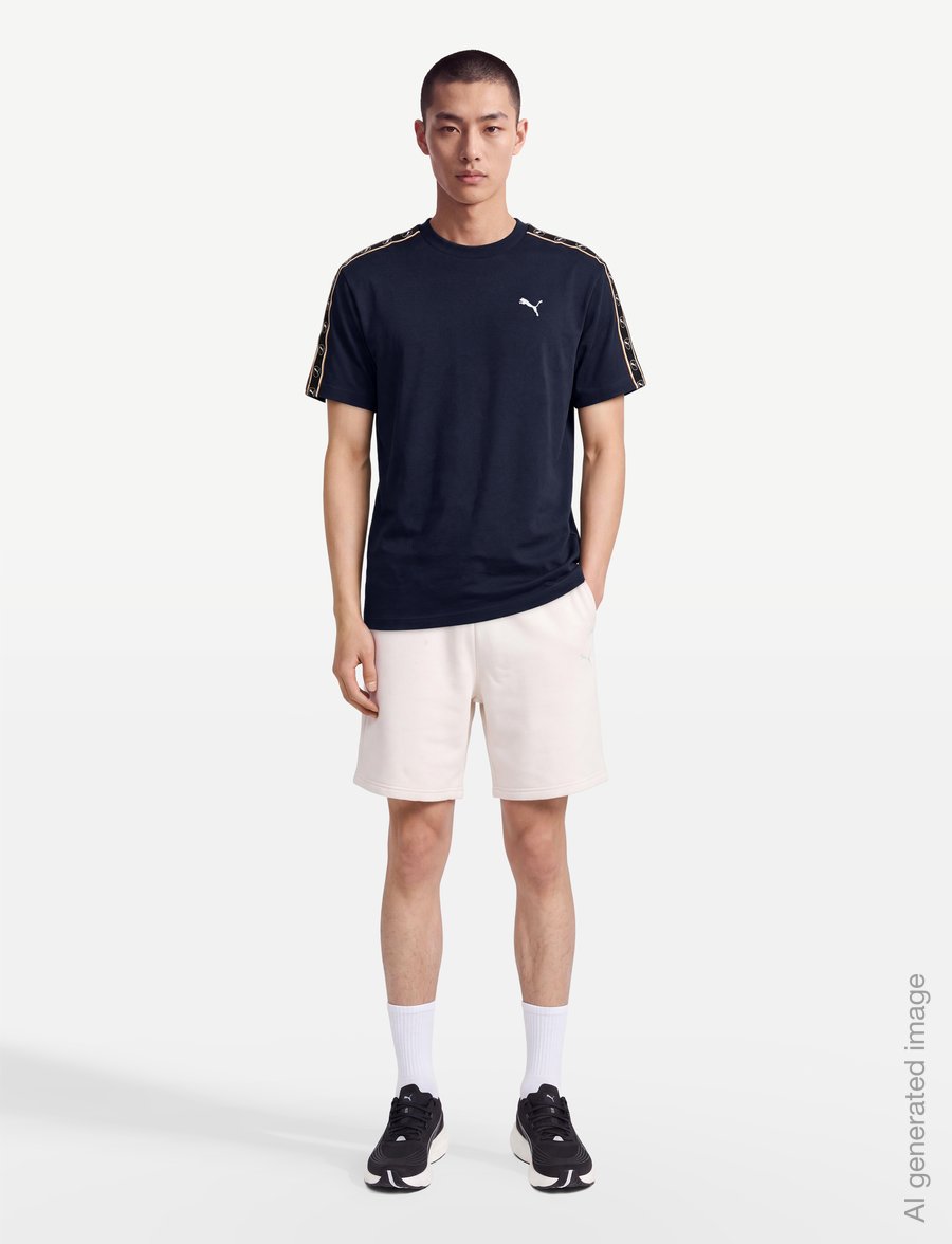 PUMA - ESS ELEVATED TAPE Relaxed Tee - tops & t-shirts - puma navy - 0