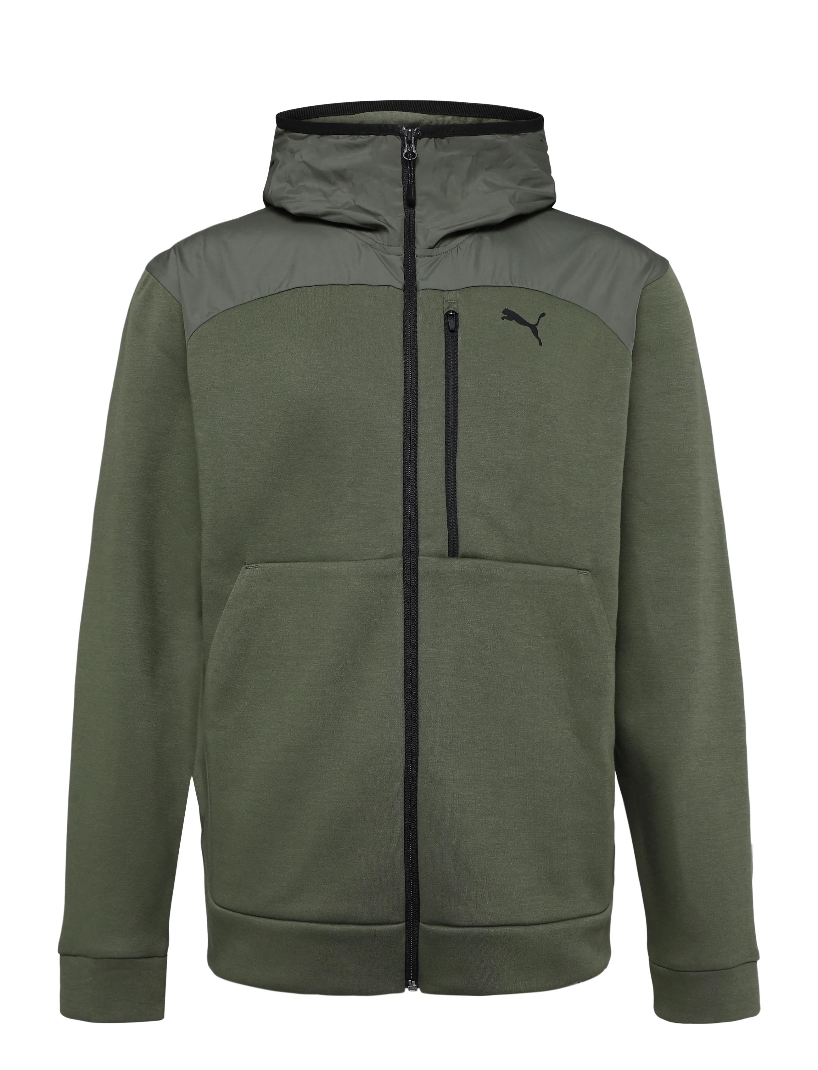 PUMA PUMATECH Material Mix Full-Zip Hoodie DK - Sweatshirts - MOSS VEIL / khaki/green