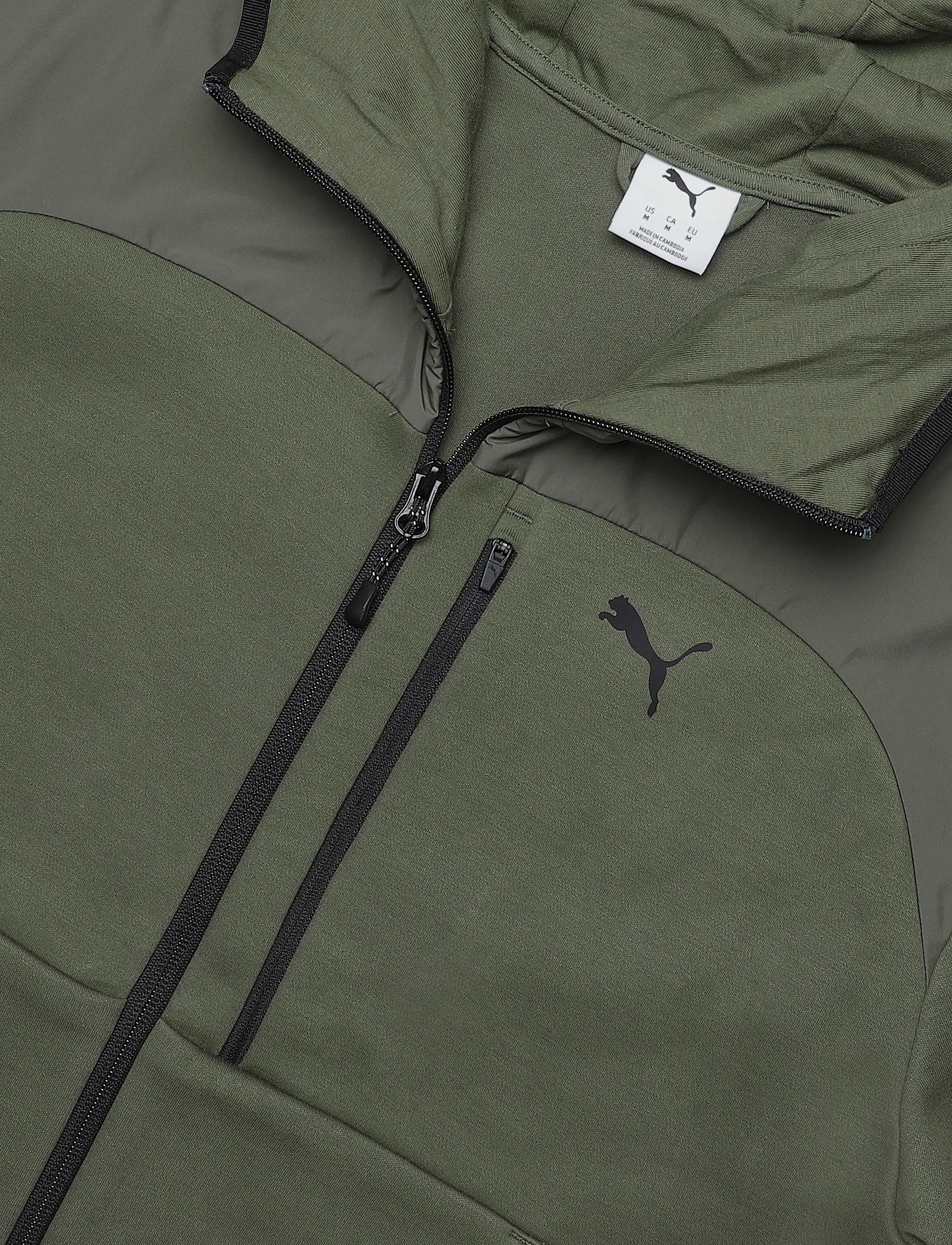 PUMA - PUMATECH Material Mix Full-Zip Hoodie DK - sweatshirts - moss veil - 2