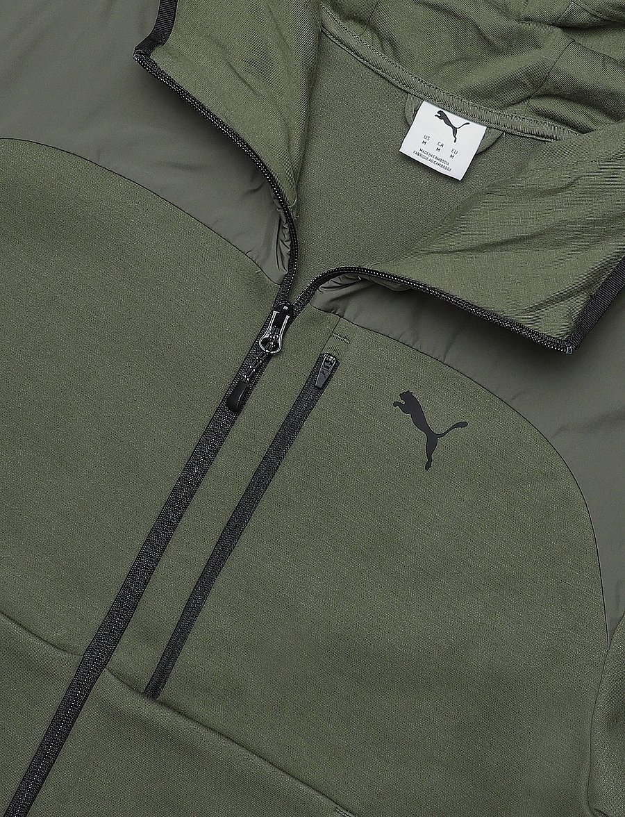 PUMA - PUMATECH Material Mix Full-Zip Hoodie DK - sweatshirts - moss veil - 2