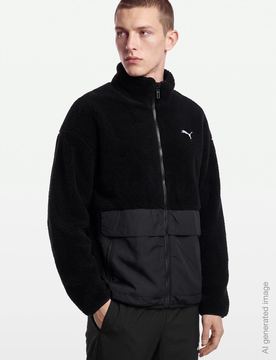 PUMA - Hybrid Re:Fibre Sherpa Jacket M - casual jackets - puma black - 3