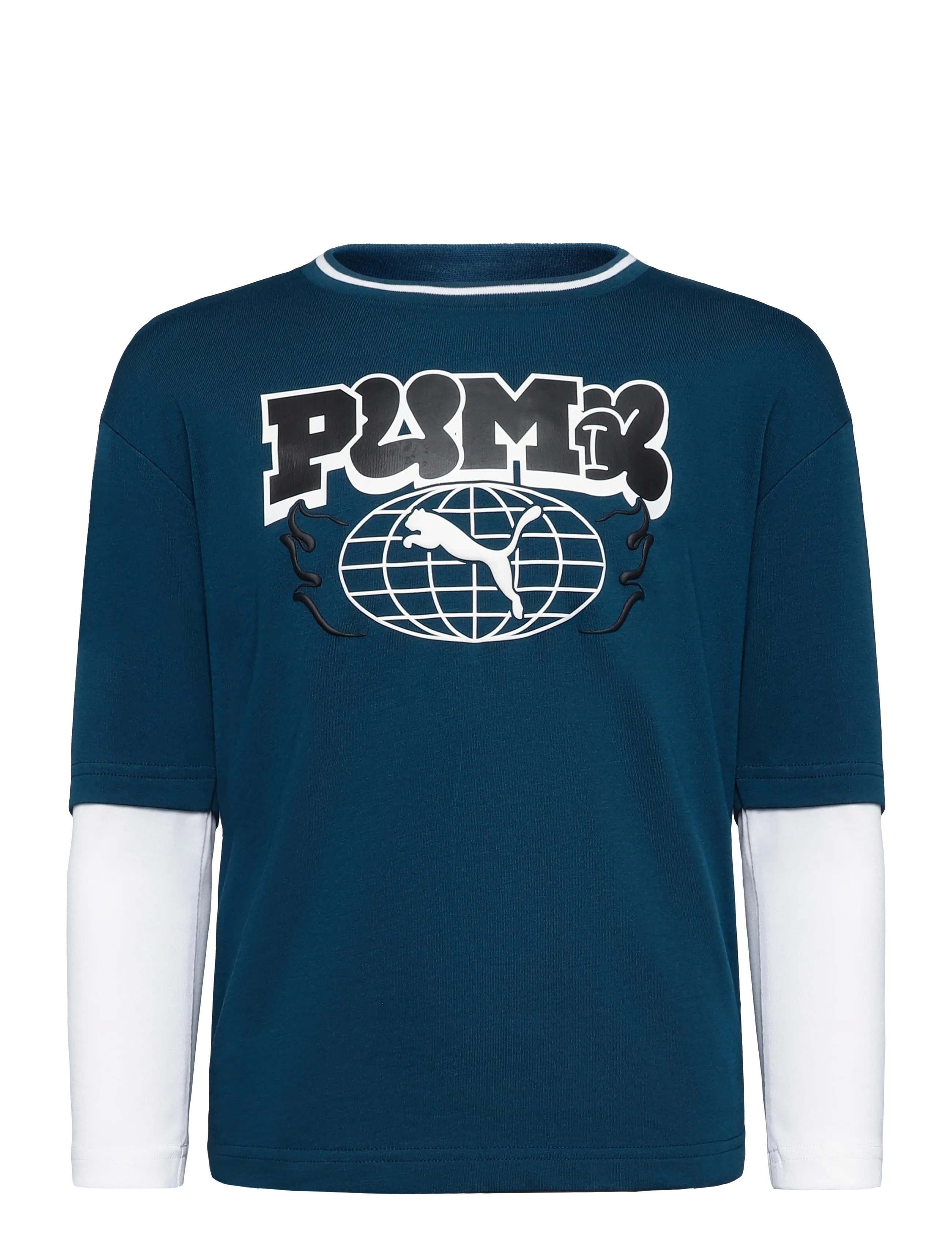 PUMA MID90s Relaxed Layered Longsleeve Tee B - Riided - MIDNIGHT PETROL / blue
