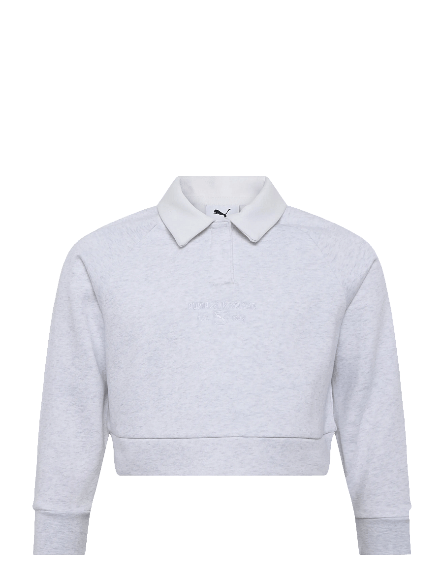 PUMA - PUMA CLASS Relaxed Short Lenght Longsleeve Polo FL G - langärmelig poloshirt - white glow heather - 0