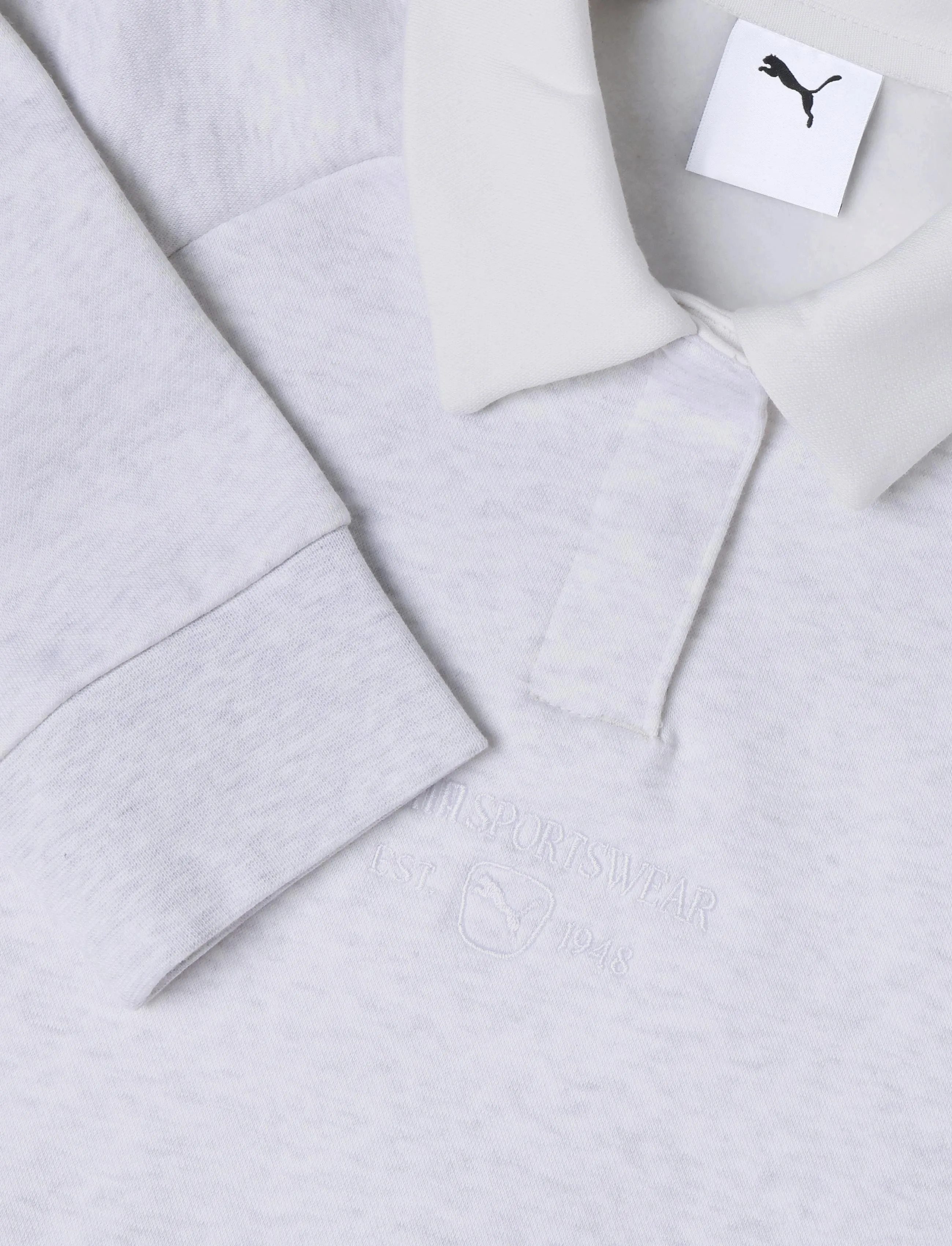 PUMA - PUMA CLASS Relaxed Short Lenght Longsleeve Polo FL G - long-sleeved polos - white glow heather - 2