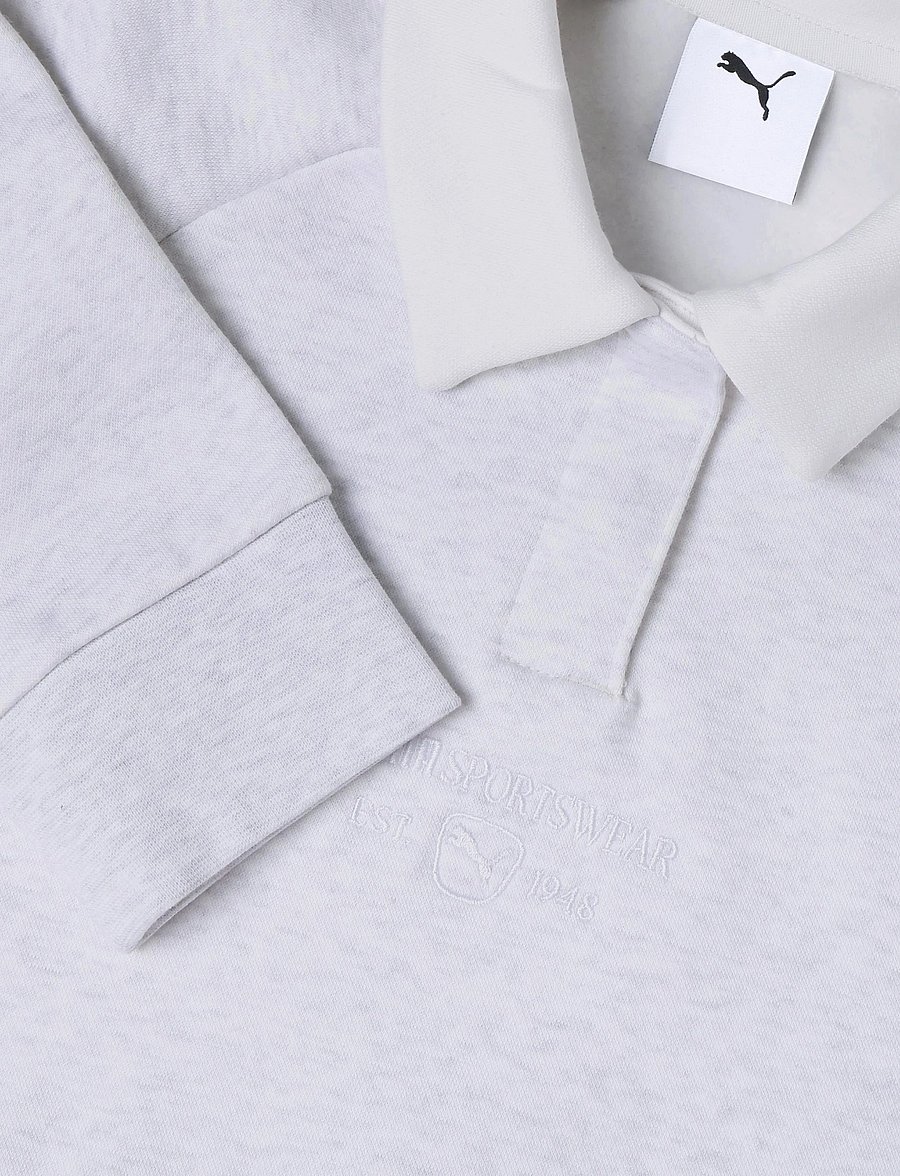 PUMA - PUMA CLASS Relaxed Short Lenght Longsleeve Polo FL G - langärmelig poloshirt - white glow heather - 2