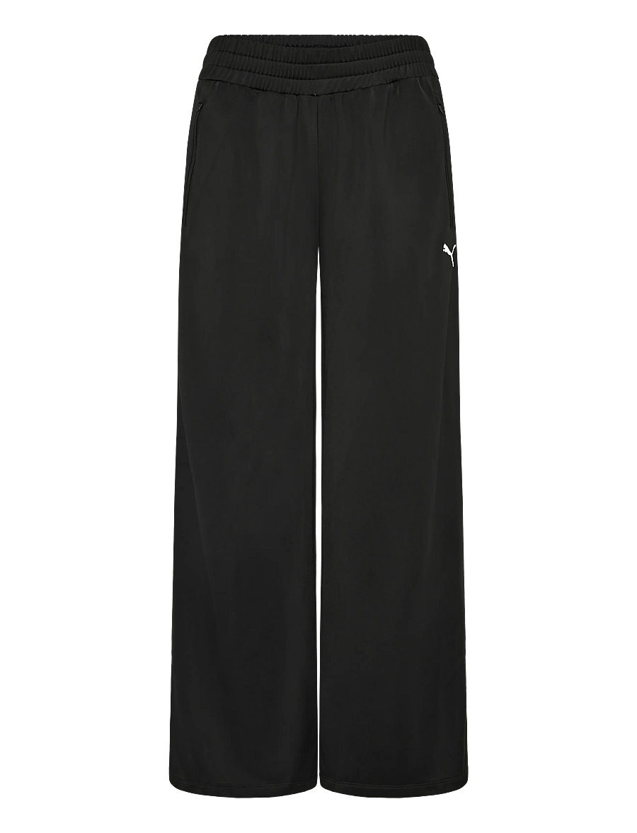 PUMA - T7 FOUNDATION Standard Wide Leg Poly Knitted Pants - casual byxor - puma black - 0