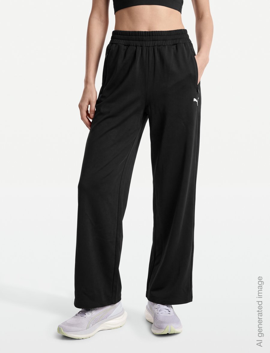 PUMA - ESS T7 Poly Wide Leg Comfort Fit Pants op - vabaajapüksid - puma black - 3