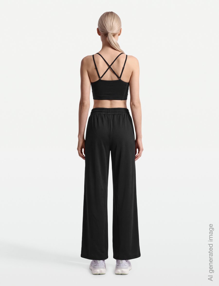PUMA - ESS T7 Poly Wide Leg Comfort Fit Pants op - vabaajapüksid - puma black - 4